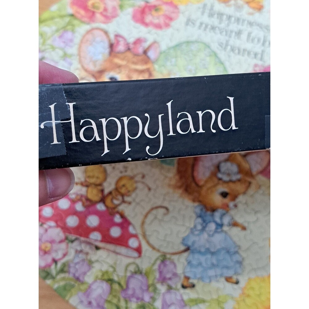 Hallmark Springbok Circular Jigsaw Puzzle Happyland Cute Mice VTG 1983 COMPLETE - Picture 3 of 7